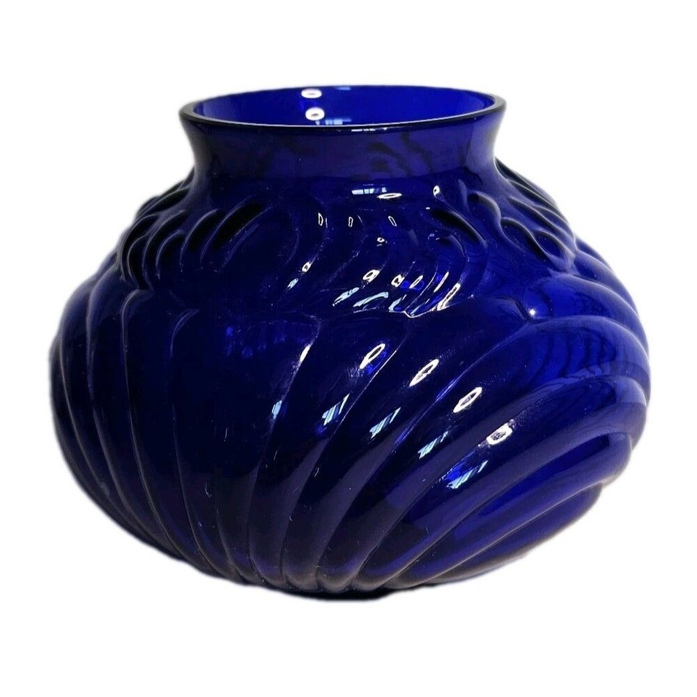 Cambridge Glass Co. Royal Cobalt Blue Caprice Pattern Vase Vintage 30's Era Rare